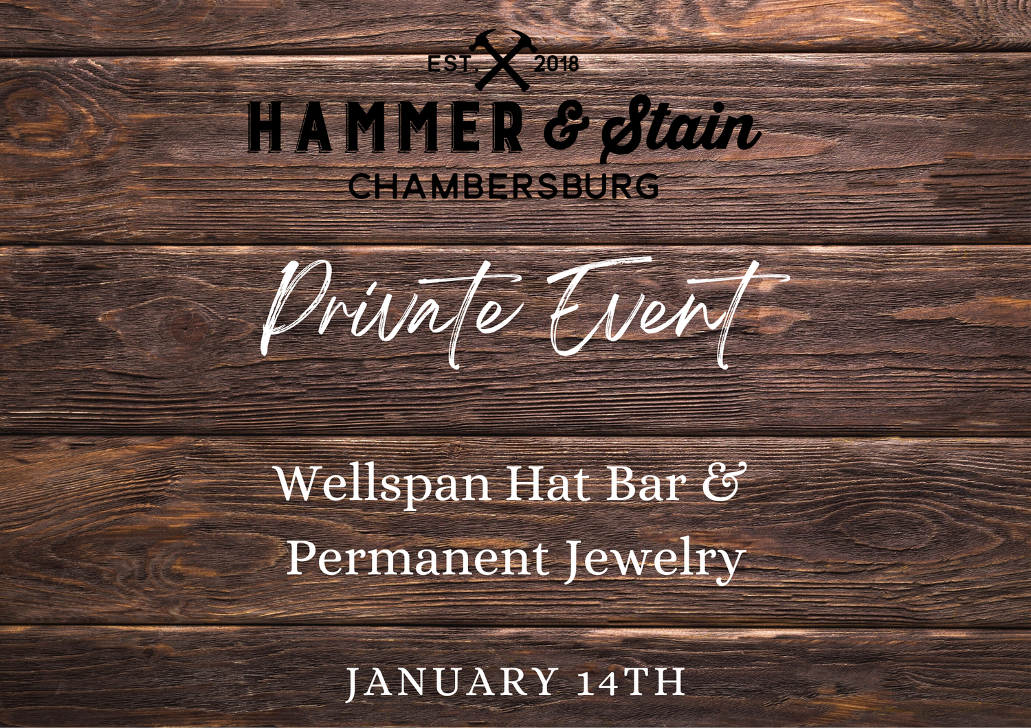 01/14/24 WellSpan Build your own Brim Hat Bar & Permanent Jewelry Event 2p-4p
