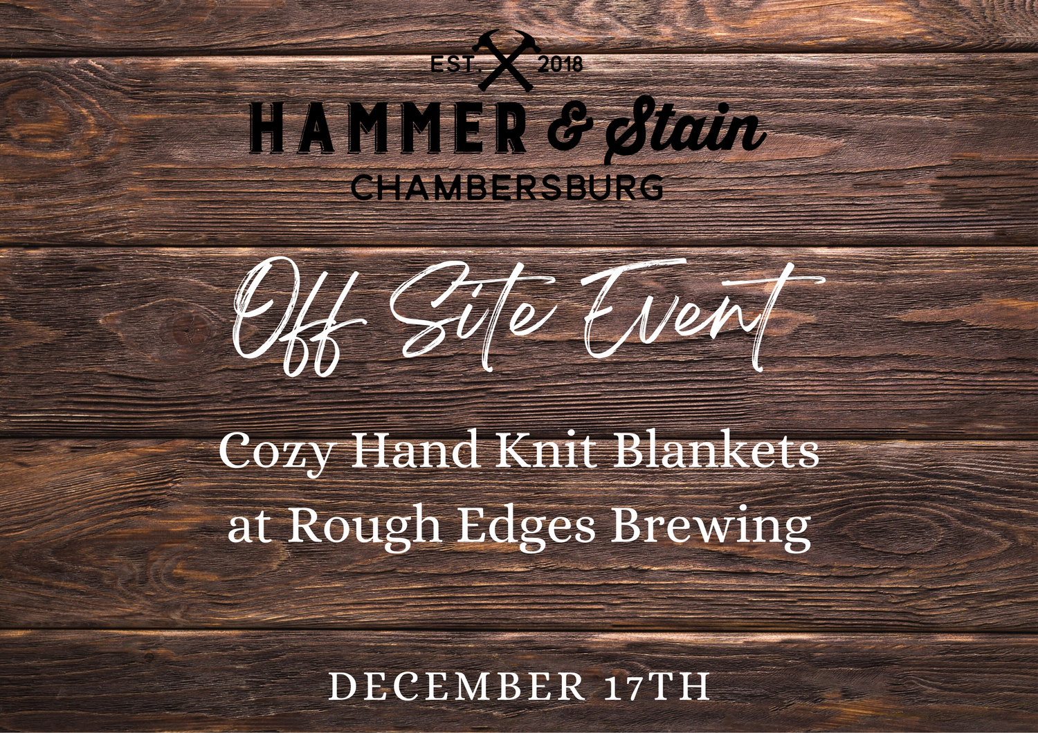 12/17/23 Cozy Hand Knit Blankets at Rough Edges Brewing 12p