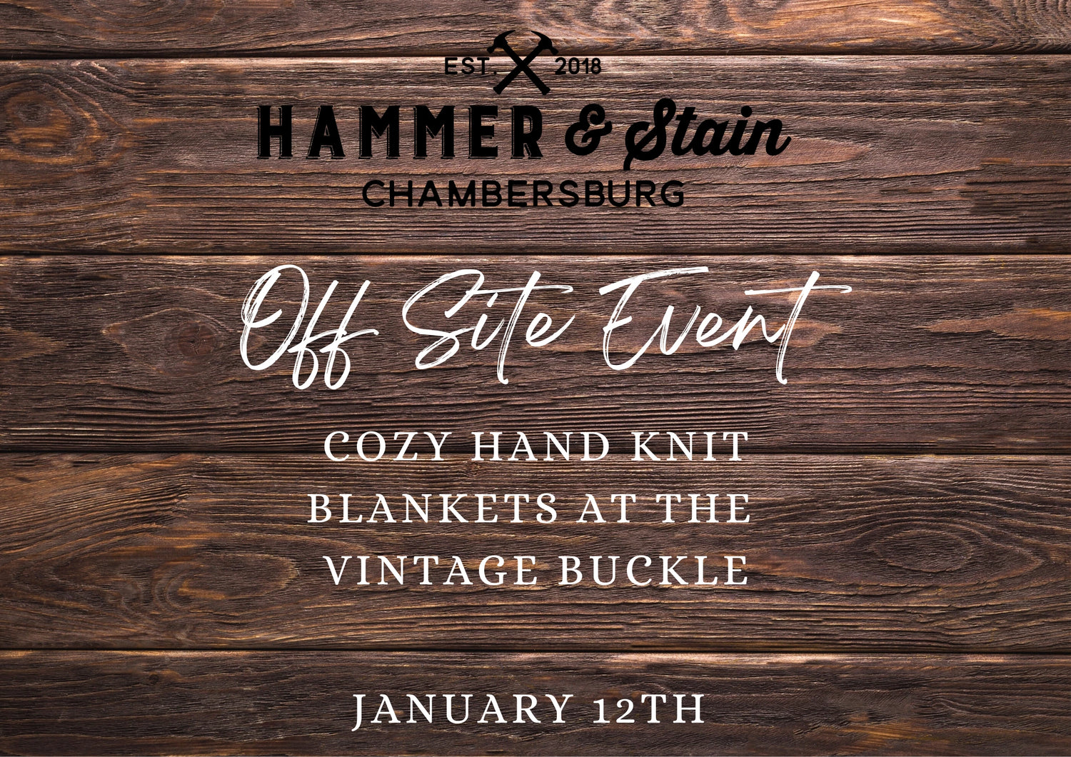 01/12/24 The Vintage Buckle Cozy Hand Knit Blanket Workshop 6pm
