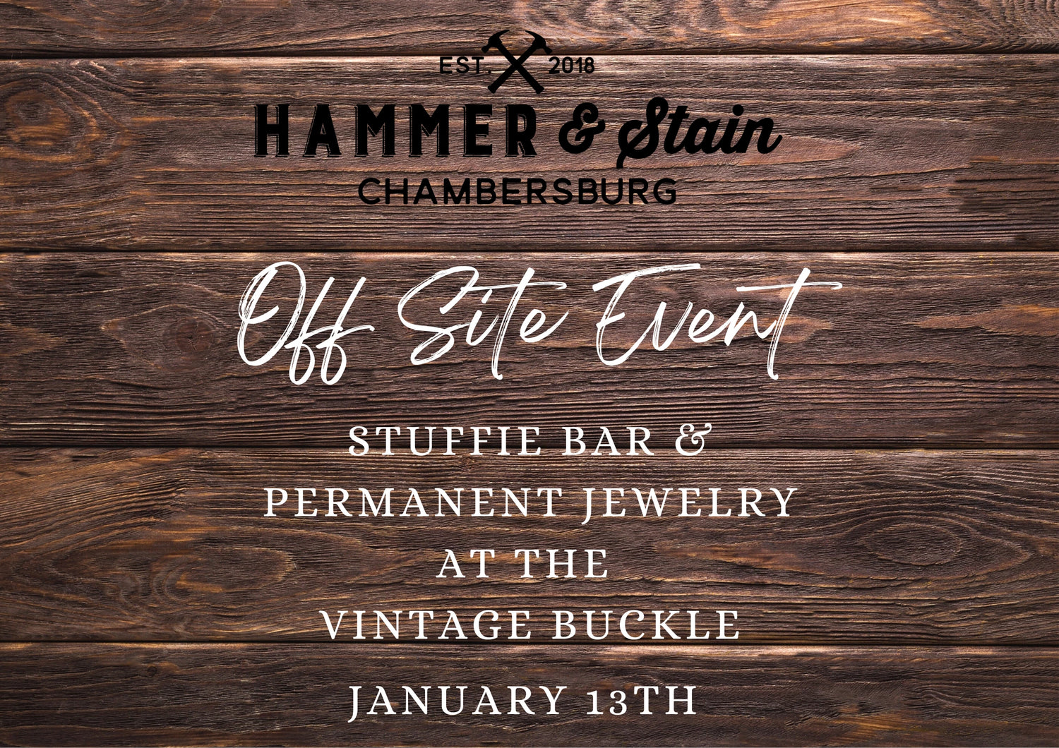 01/13/24 Hammer & Friends Stuffie Bar & Permanent Jewelry at The Vintage Buckle 10am-12pm