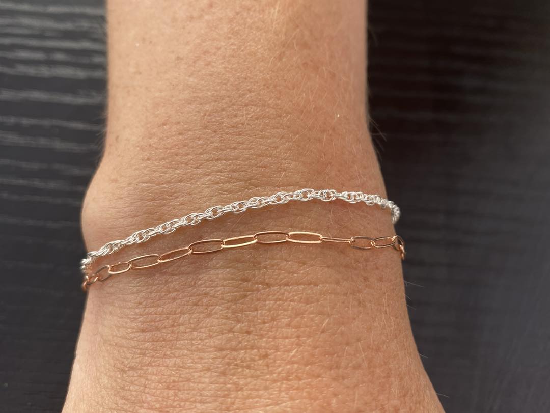 Permanent Jewelry Bracelet with Gold Filled or Silver Chain in Nashville