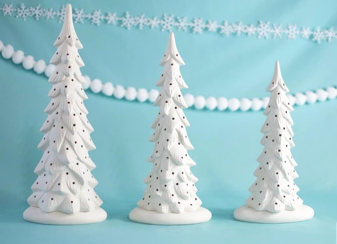 11/10/25 Slim Farmhouse Style Ceramic Christmas Trees Workshop 6PM