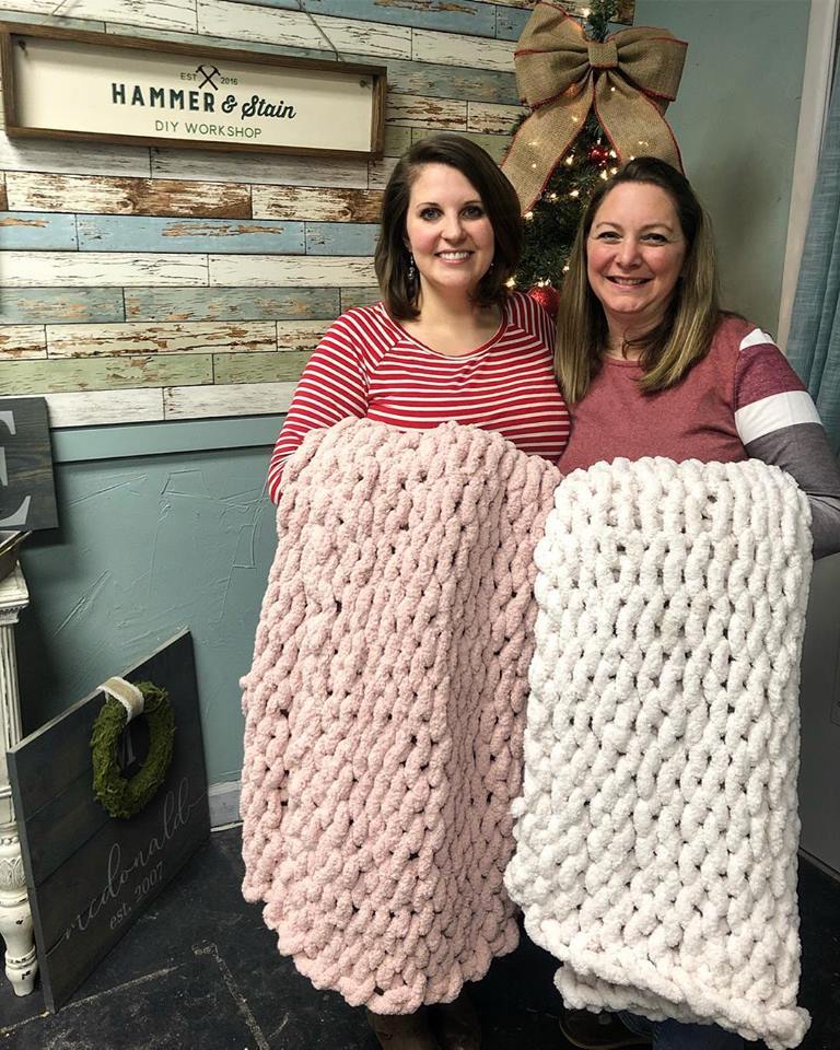 11/27/23 Cozy Hand Knit Blanket Workshop 6pm