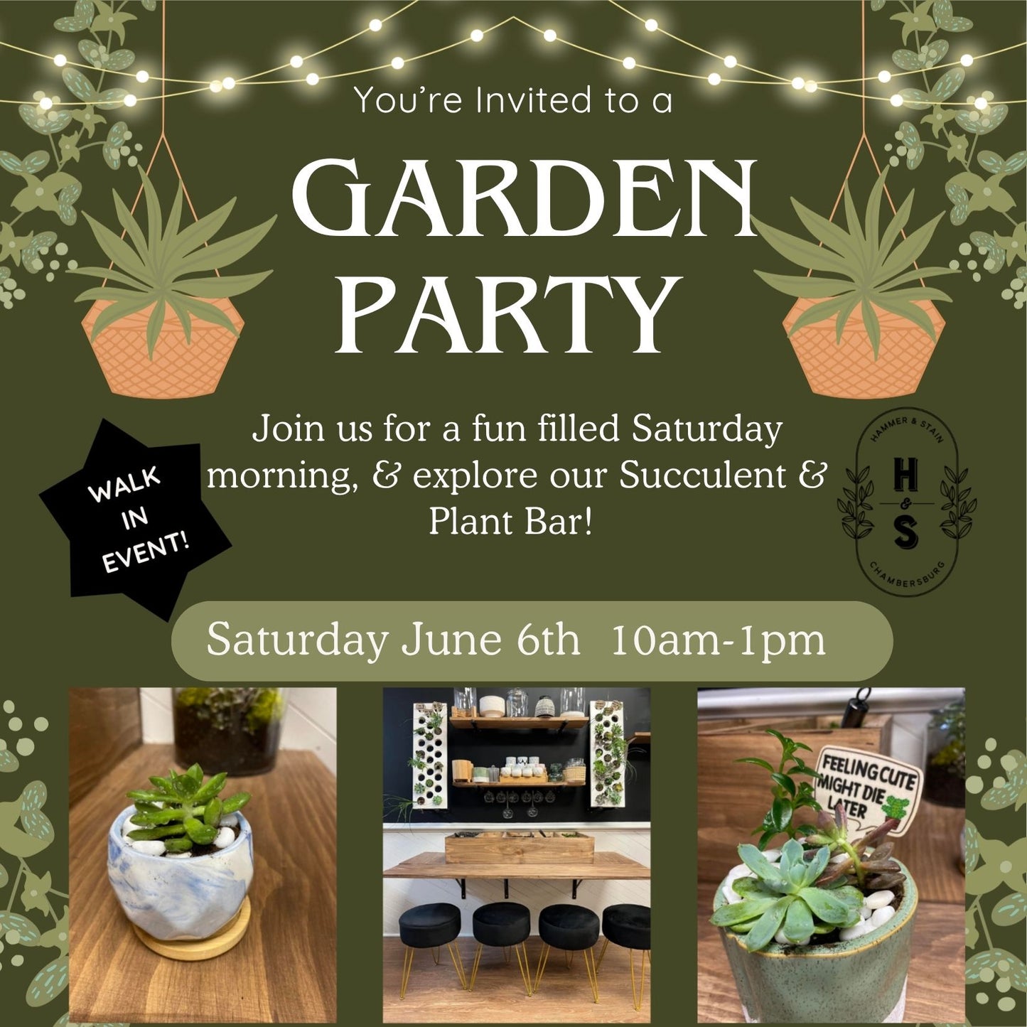 06/06/26 Garden Party WALK IN Plant Bar Expierence- 10a-1p