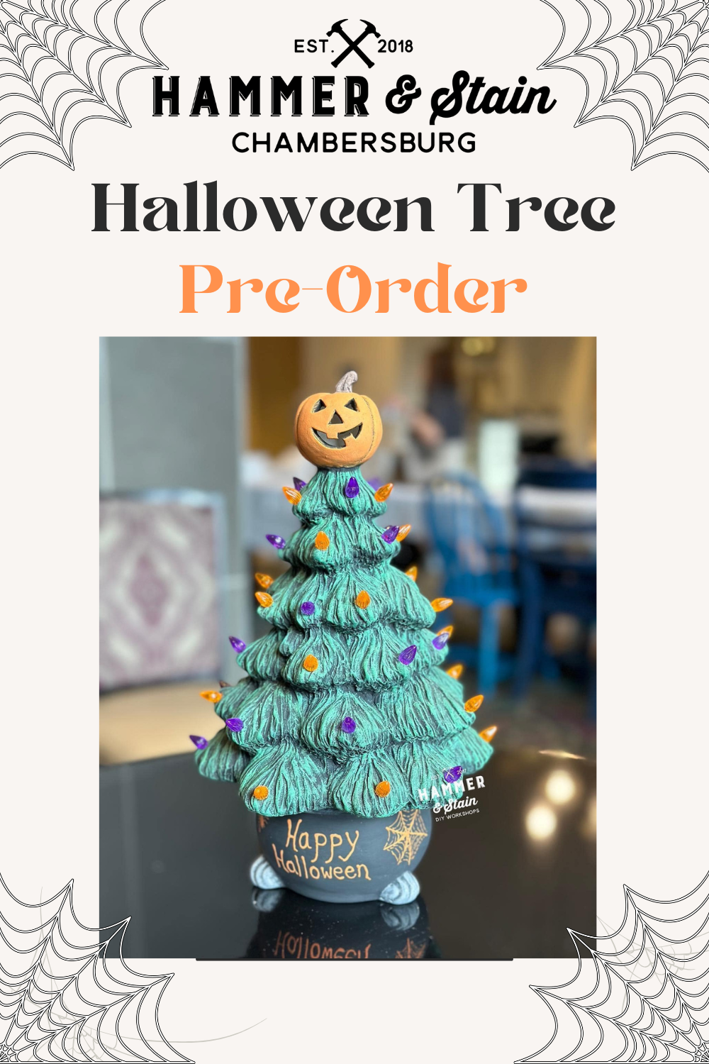 PRE ORDER- Halloween Light Up Tree- $68