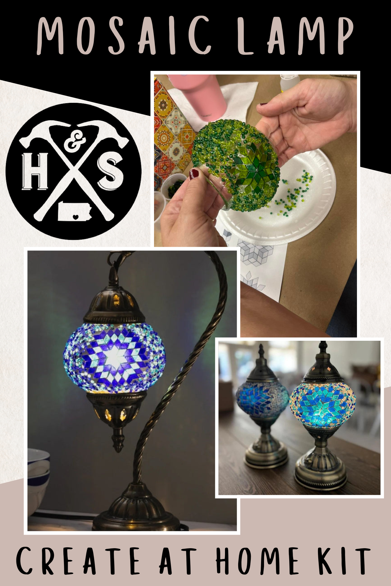 Create at HOME Mosaic Lamp Kits