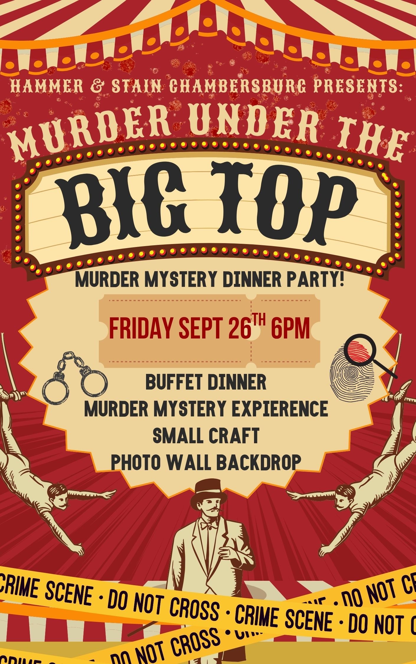 09/26/25 Murder under the Big Top Murder Mystery Dinner Party! 6pm