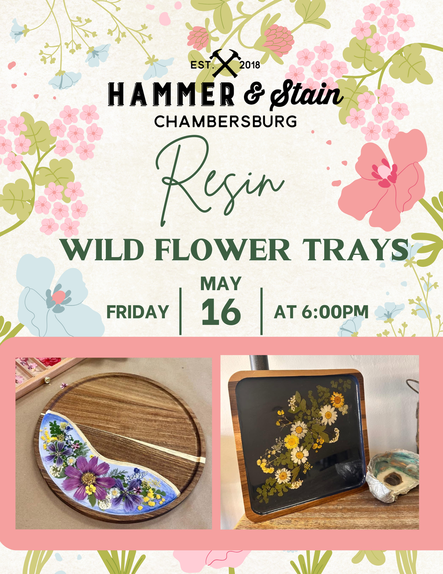 Collection Resin Wildflower Tray Workshop