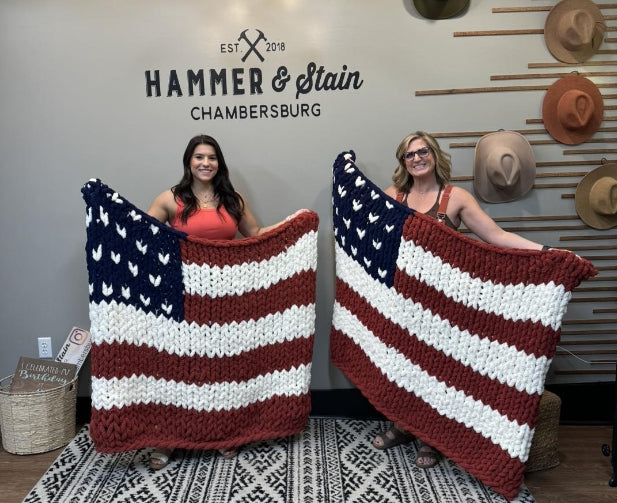 05/21/25 Americana Cozy Hand Knit Blanket Workshop 6pm