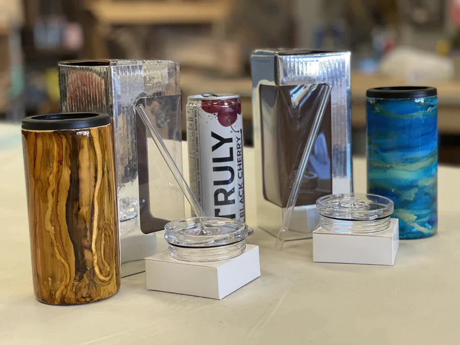 10/13/23 Stained Resin Wine Glasses & Metal Tumblers 6pm