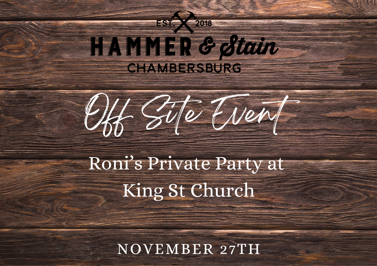 11/27/23 Roni's Private Party at King St Church 6p-8p
