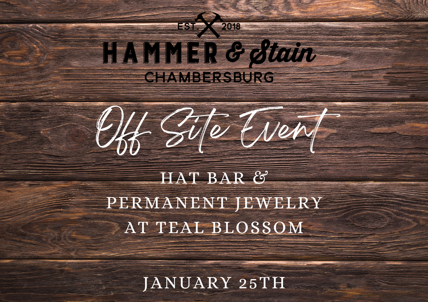 01/25/24 Build your own Brim Hat Bar & Permanent Jewelry at Teal Blossom Boutique 4p-7p