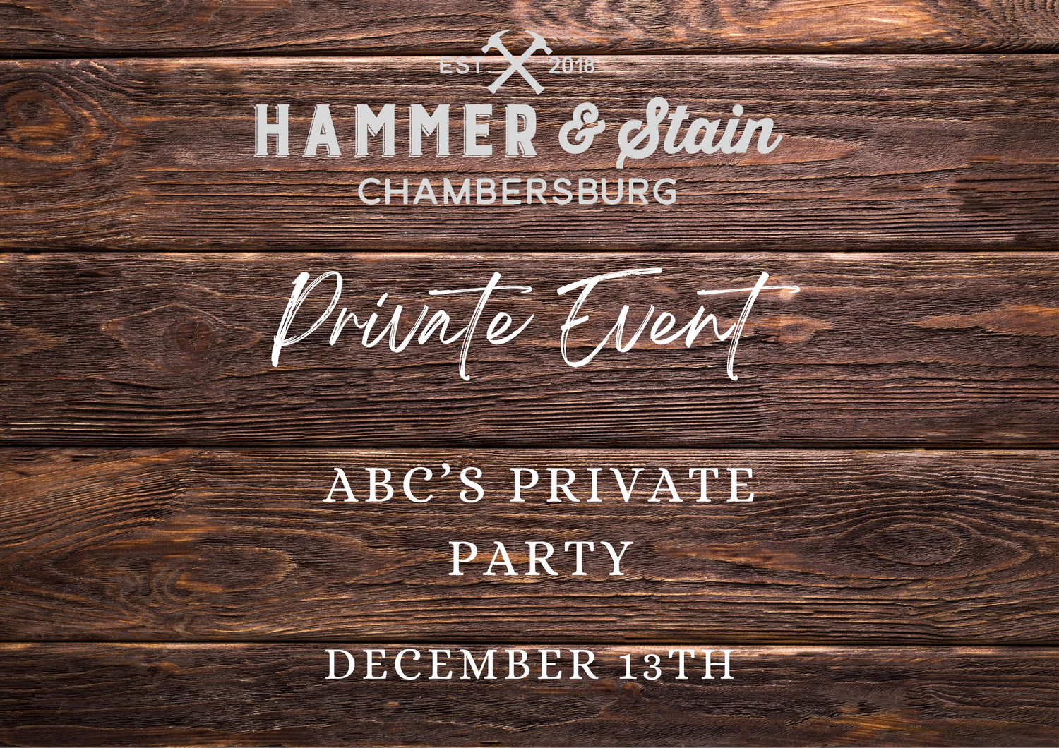 12/13/24 ABC'S Private Party 6:30pm