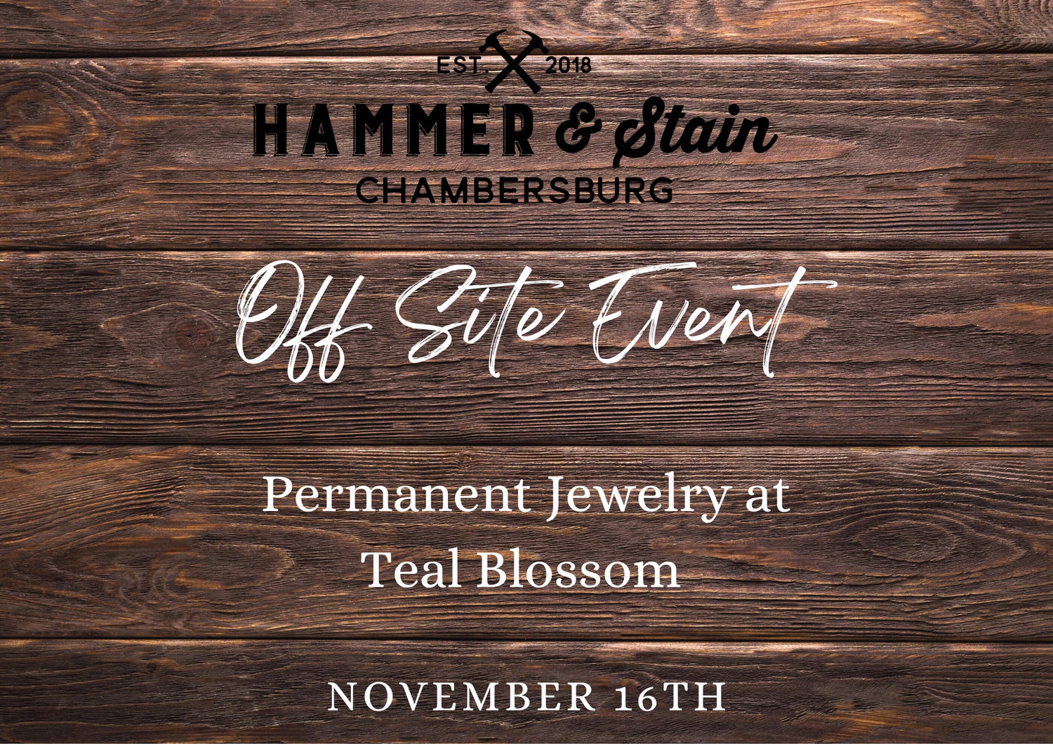 11/16/23 Teal Blossom Boutique Permanent Jewelry event 5p-7p