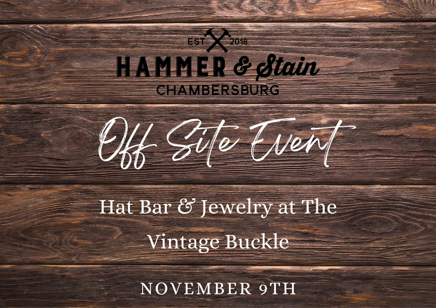 11/09/23 The Vintage Buckle Build your own brim Hat Bar & Permanent Jewelry Event 4pm