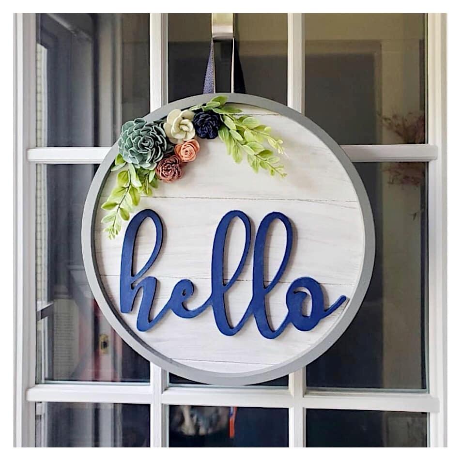 3D Hello Door Hanger $55