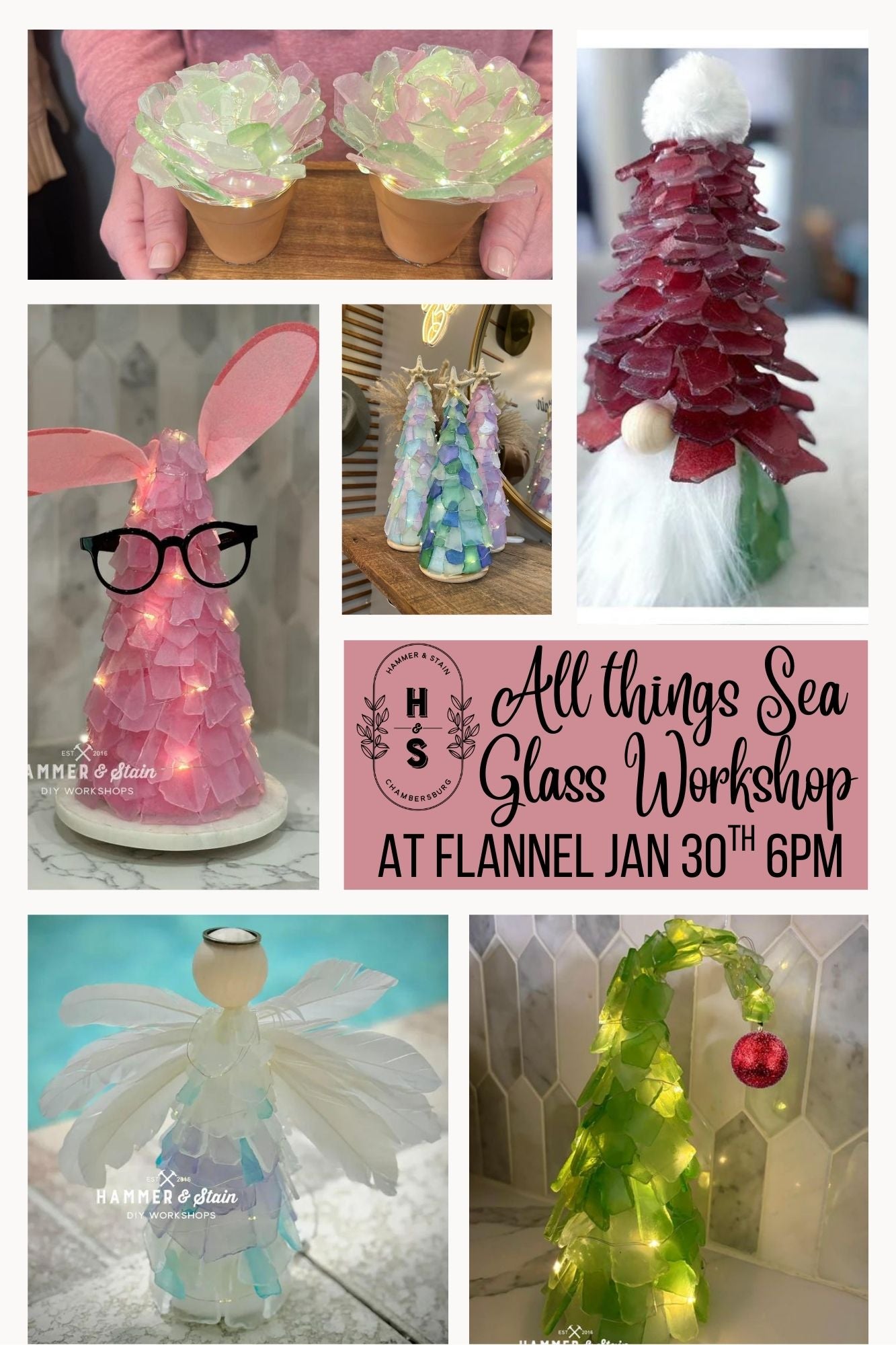 01/30/26 All Things Sea Glass Workshop at Flannel 6pm