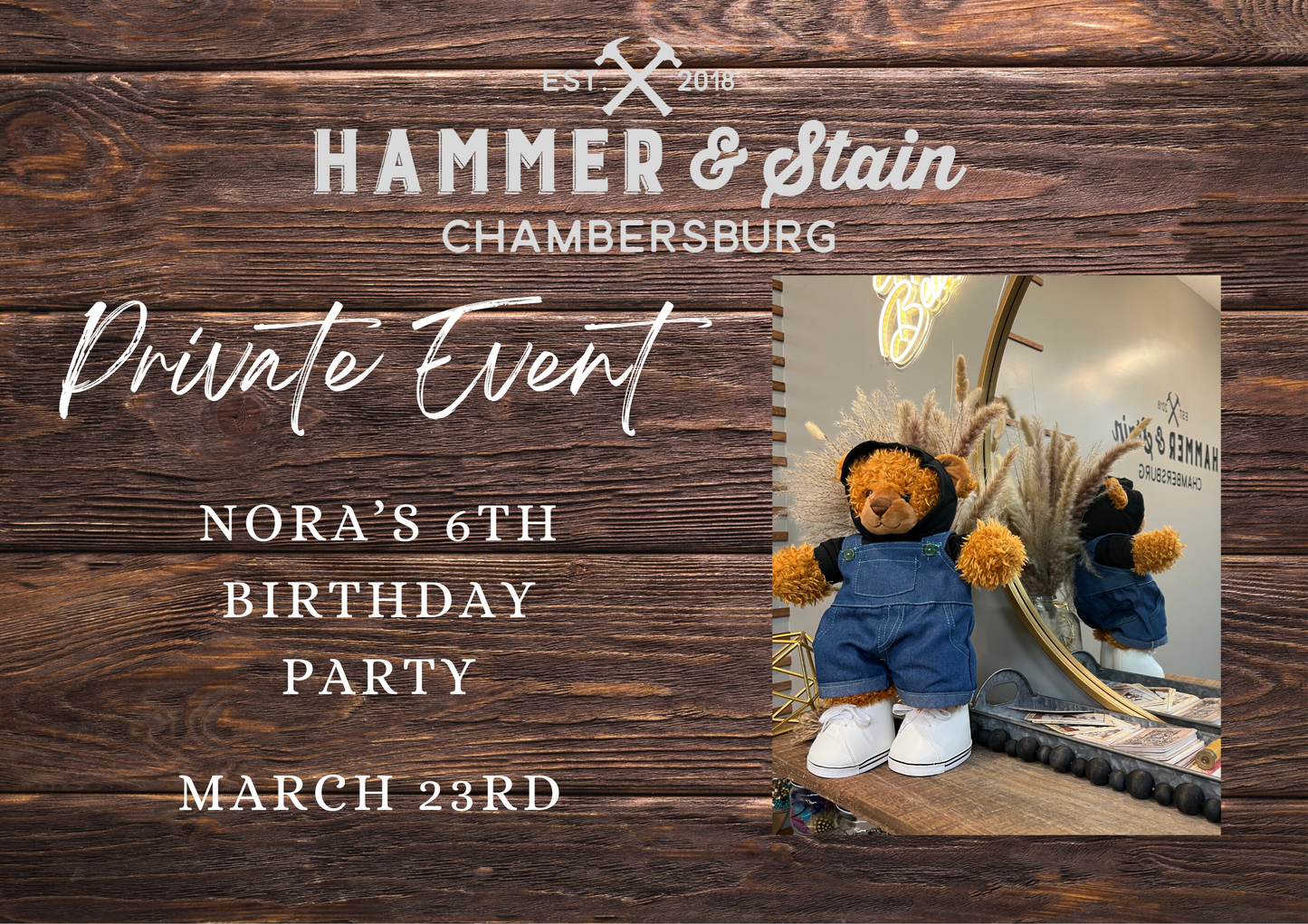 0 Hammer & Friends Stuffie Bar- Stuff your FURREVER Friend at Nora's Birthday!