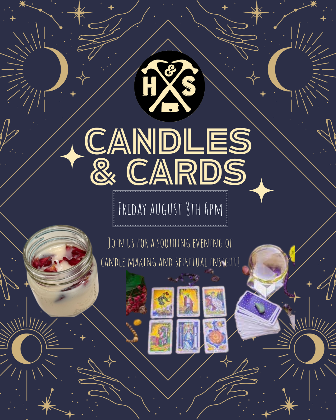 08/08/25 Candles & Cards Workshop 6pm