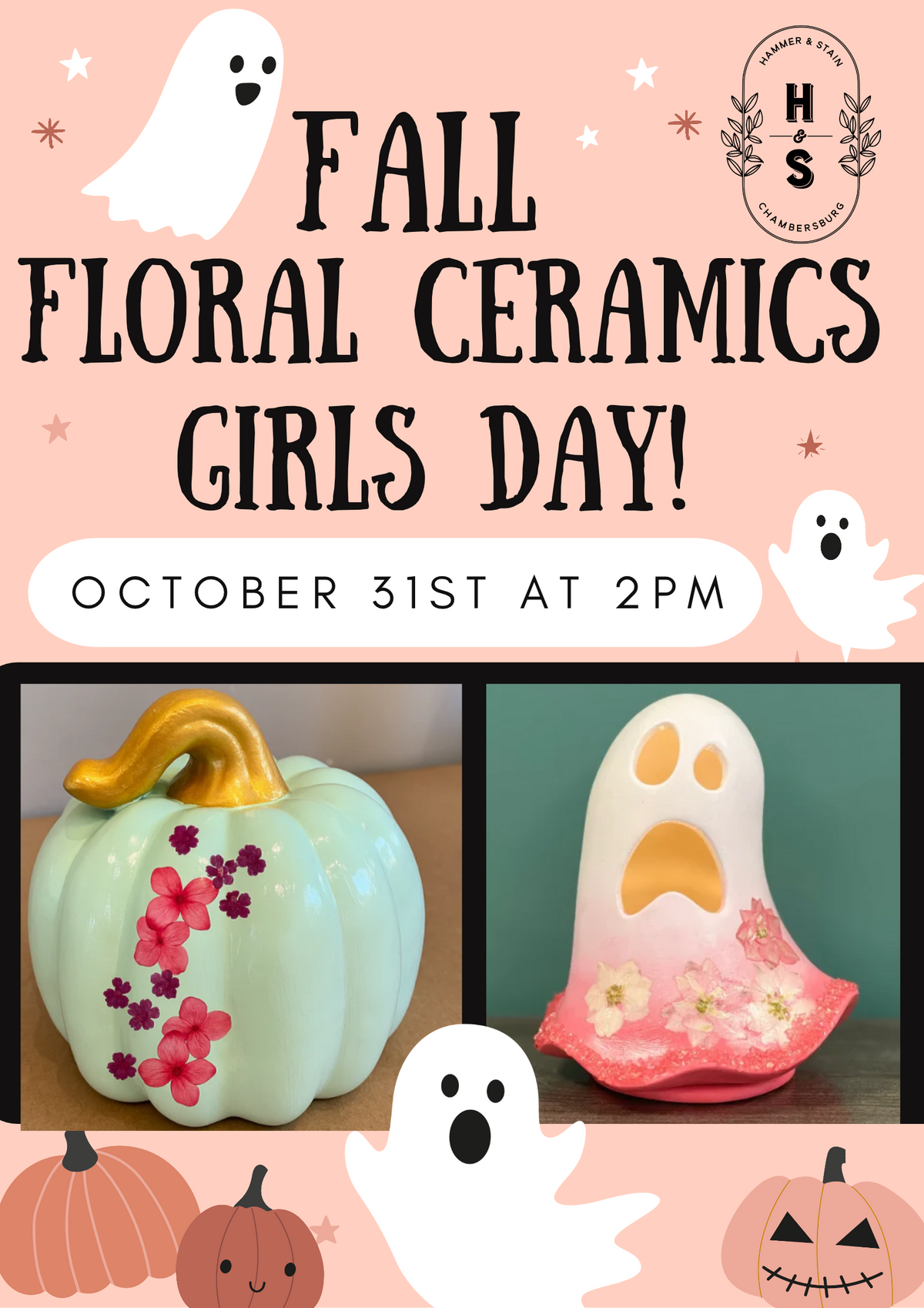 10/31/26 Fall Floral Ceramics Girls Day 2pm