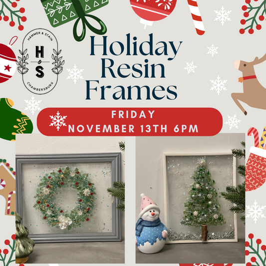 11/13/26 Holiday Resin Glass Frames Workshop 6pm
