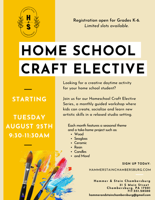 08/25/26 NEW: Homeschool Craft Electives 9:30am