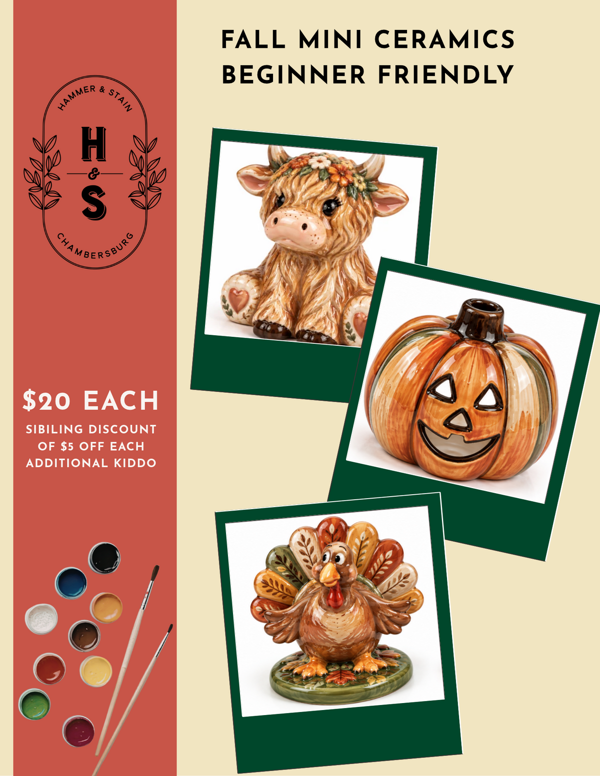 10/28/26 Homeschool Craft Electives- Fall Ceramics Beginner Friendly 10:00am