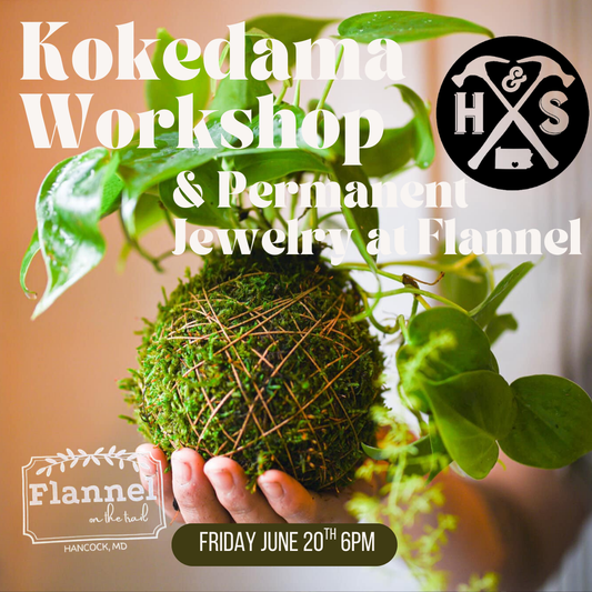 06/20/25 Kokedama Plant Workshop & Permanent Jewelry at Flannel 6pm