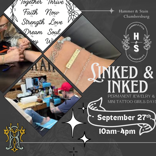 09/27/25 Linked & Inked Girls Day Out! Mini Tattoos & Permanent Jewelry 10a-4p