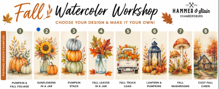 09/22/26 Fall Beginner Watercolor Workshop 6pm