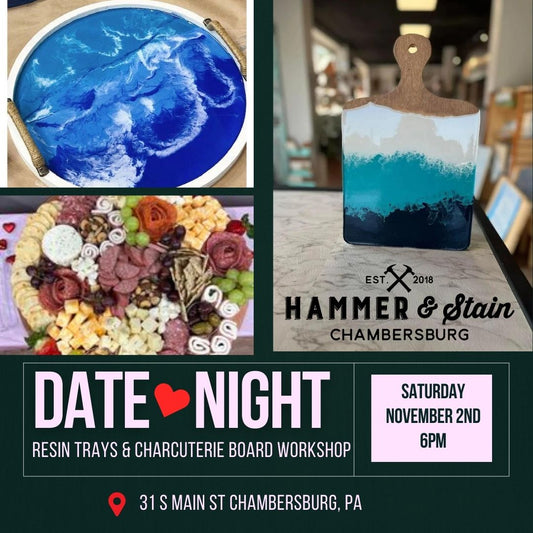 11/02/24 Resin Pouring Trays Charcuterie Date Night Workshop 6pm