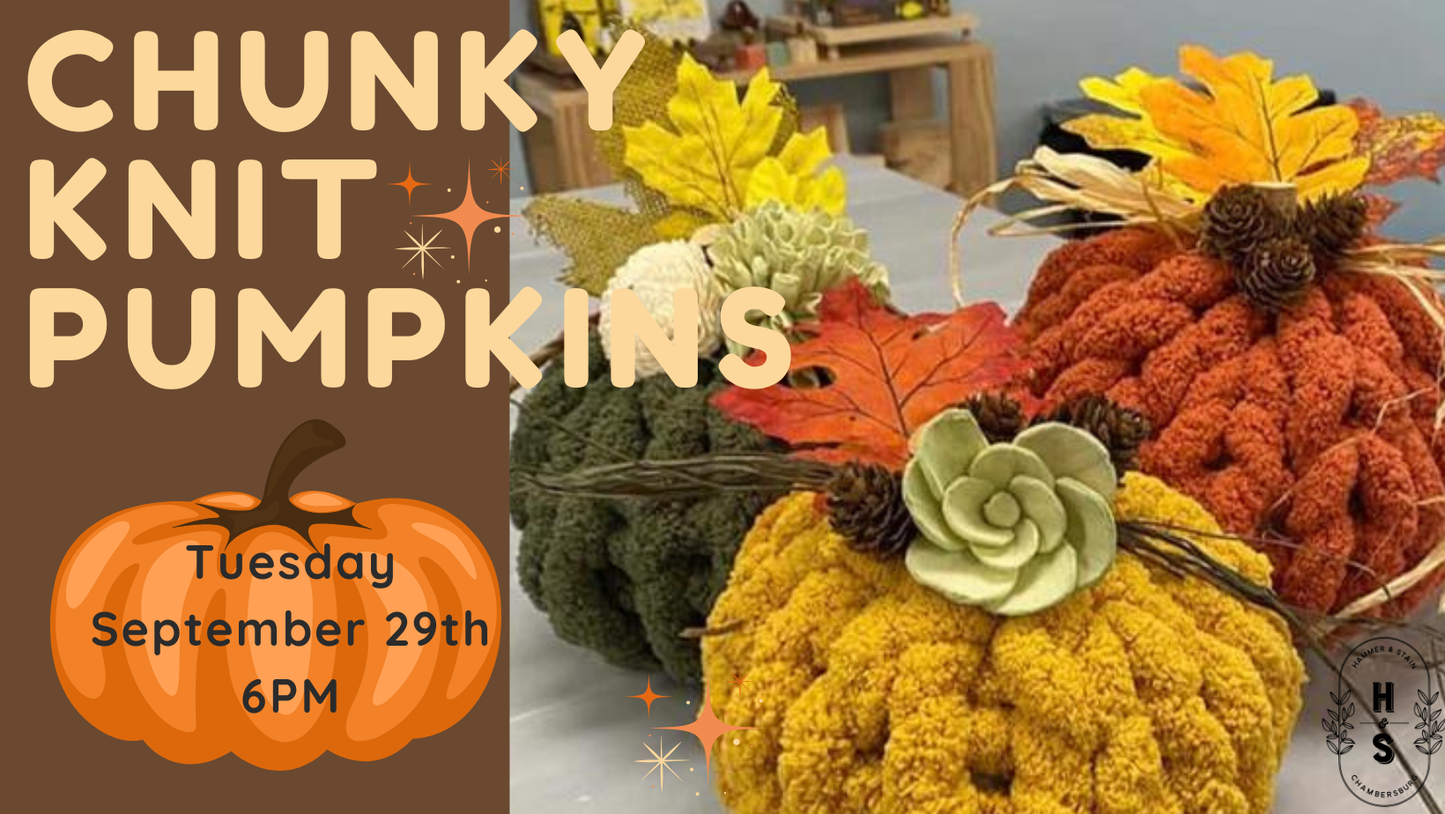 09/29/26 Chunky Knit Pumpkins Workshop 6pm