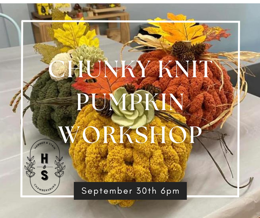 09/30/25 Chunky Knit Pumpkins Workshop 6pm