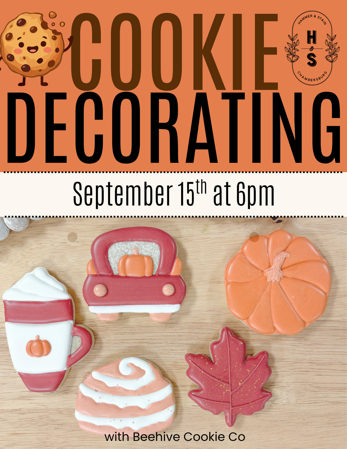 09/15/26 Cookie Decorating Workshop with Beehive Cookie Co 6pm