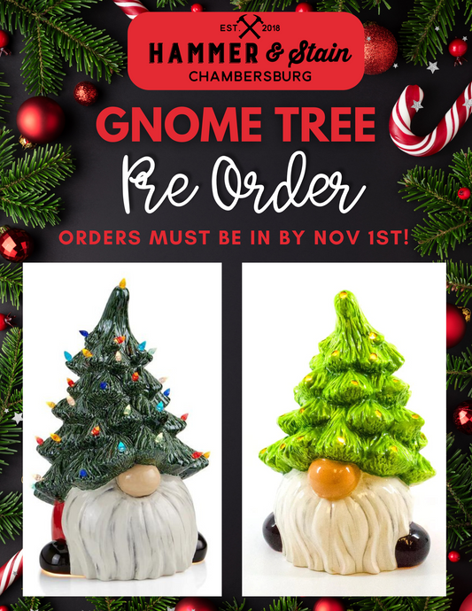 PRE-ORDER!!! Christmas lighted Gnome Ceramic Kits