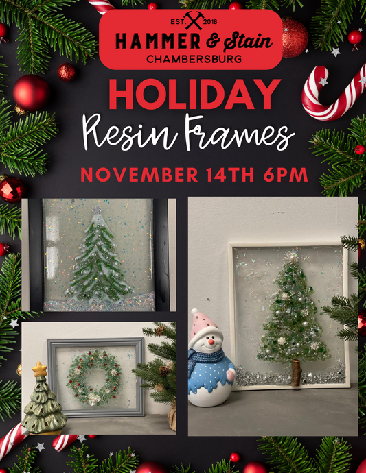 11/14/24 Holiday Resin Glass Frames Workshop 6pm