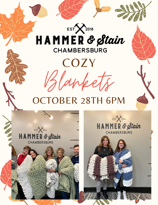 10/28/24 Cozy Hand Knit Blanket Workshop 6pm