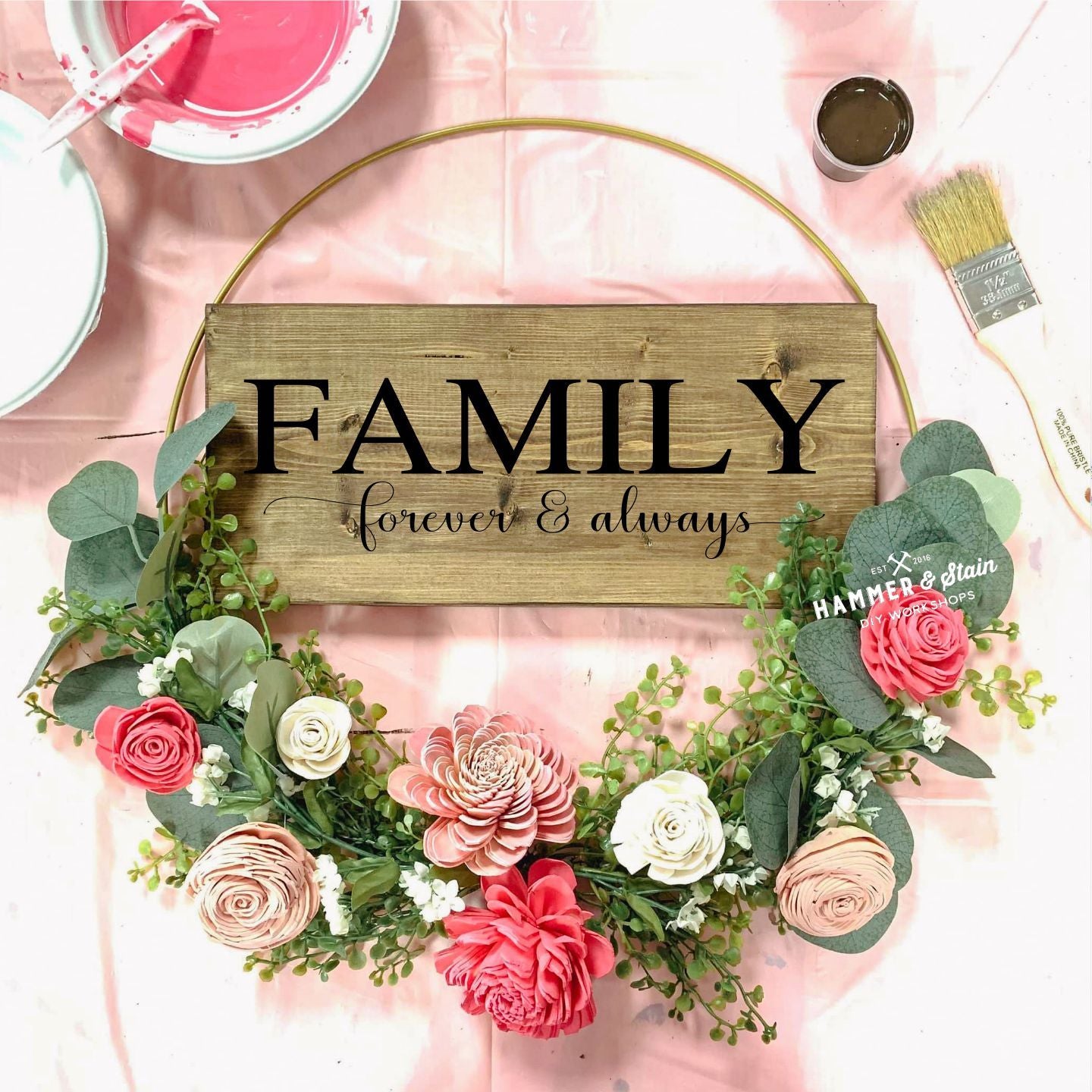03/01/24 Floral Hoop Wreath & Permanent Jewelry at Flannel 6p-8p